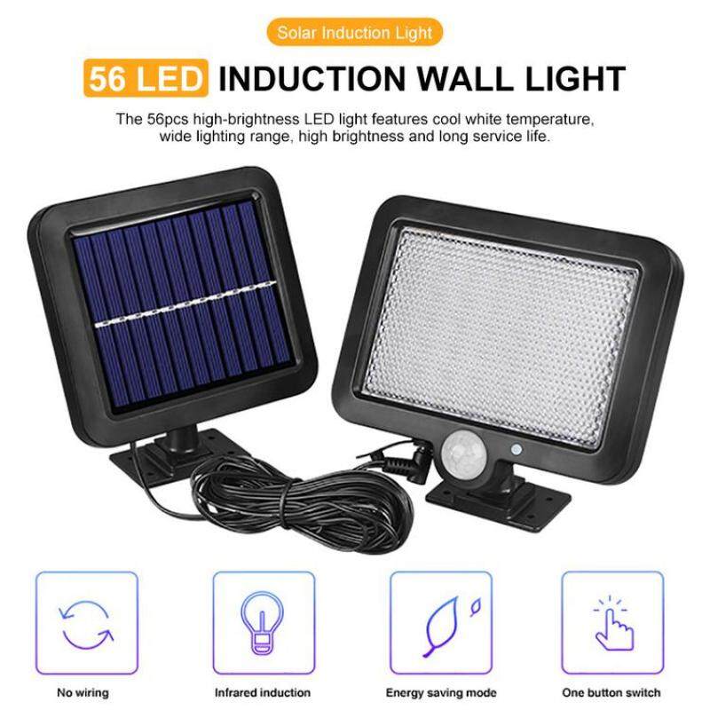 Đèn Năng Lượng Mặt Trời 56LED Bền Đèn Tường Cảm Ứng Với 3 Chế Độ Nhà Để Xe Đèn Trong Nhà Chiếu Sáng Ngoài Trời Trang Trí