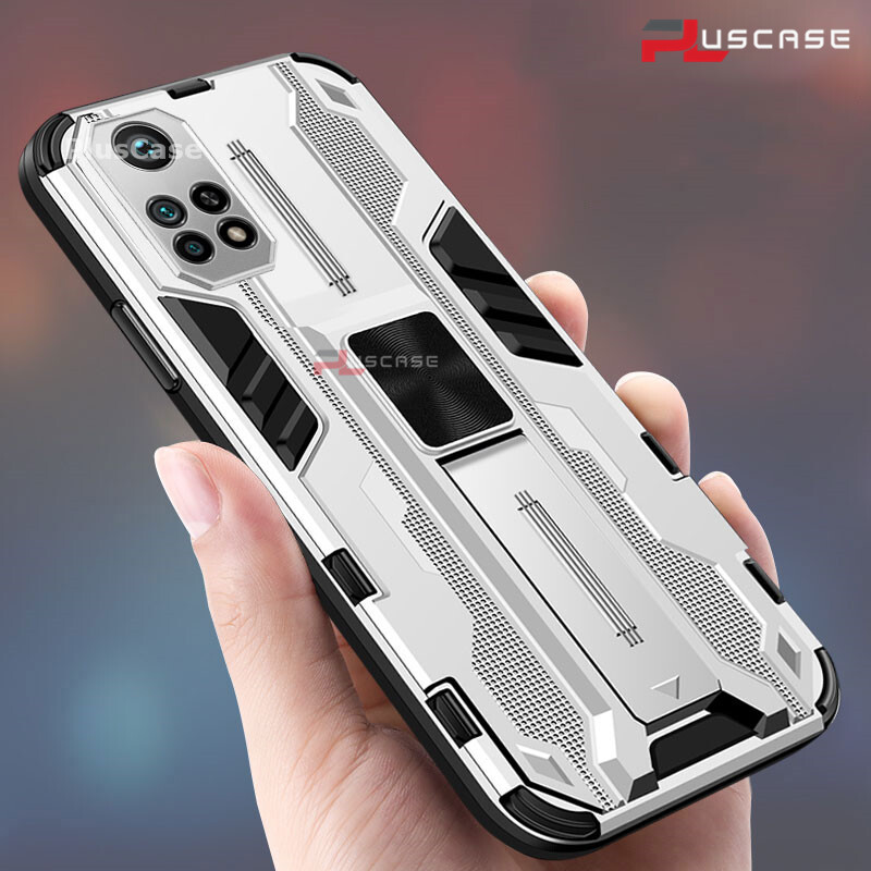 PlusCase for Xiaomi Mi 10T Pro 5G / 10T 5G Case Shockproof Kickstand Armor Camera Lens Protector Hard Back Cover