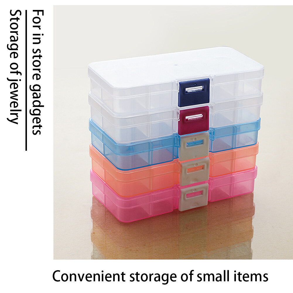 BEAUTYBIGBANG 1PC Storage boxes Slots Adjustable packaging transparent Tool Case Craft Organizer box jewelry accessories