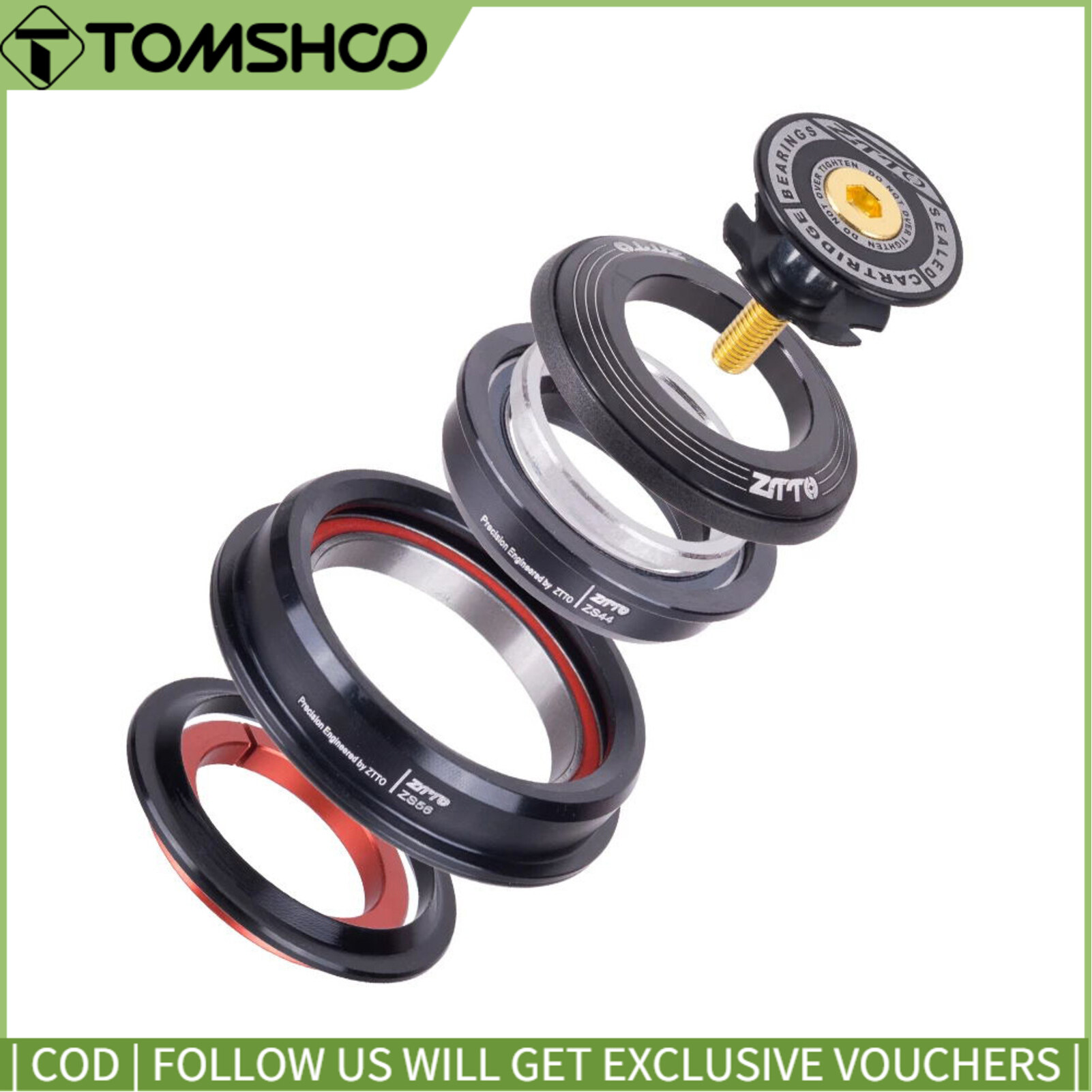 ZTTO CNC ZS44/ZS56 External Cone Tube Tapered Heads Tube Cone Straight Dual Purpose Bowl Set Bicycle Headset Bearings Bicycle Accessories Bicycle Bearing Set Tapered Tube