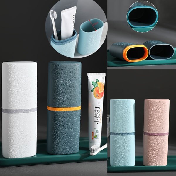 Dream Hunter Portable Toothbrush Storage Box Toothbrush Holder Creative Simple Tooth Box Travel Toothbrush Cup Wash Cup Set Organizer Case
