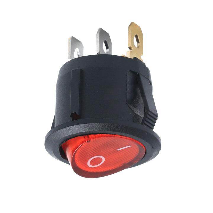 Công Tắc Bập Bênh Tròn Có Đèn 3 Chân KCD2 6A 250V