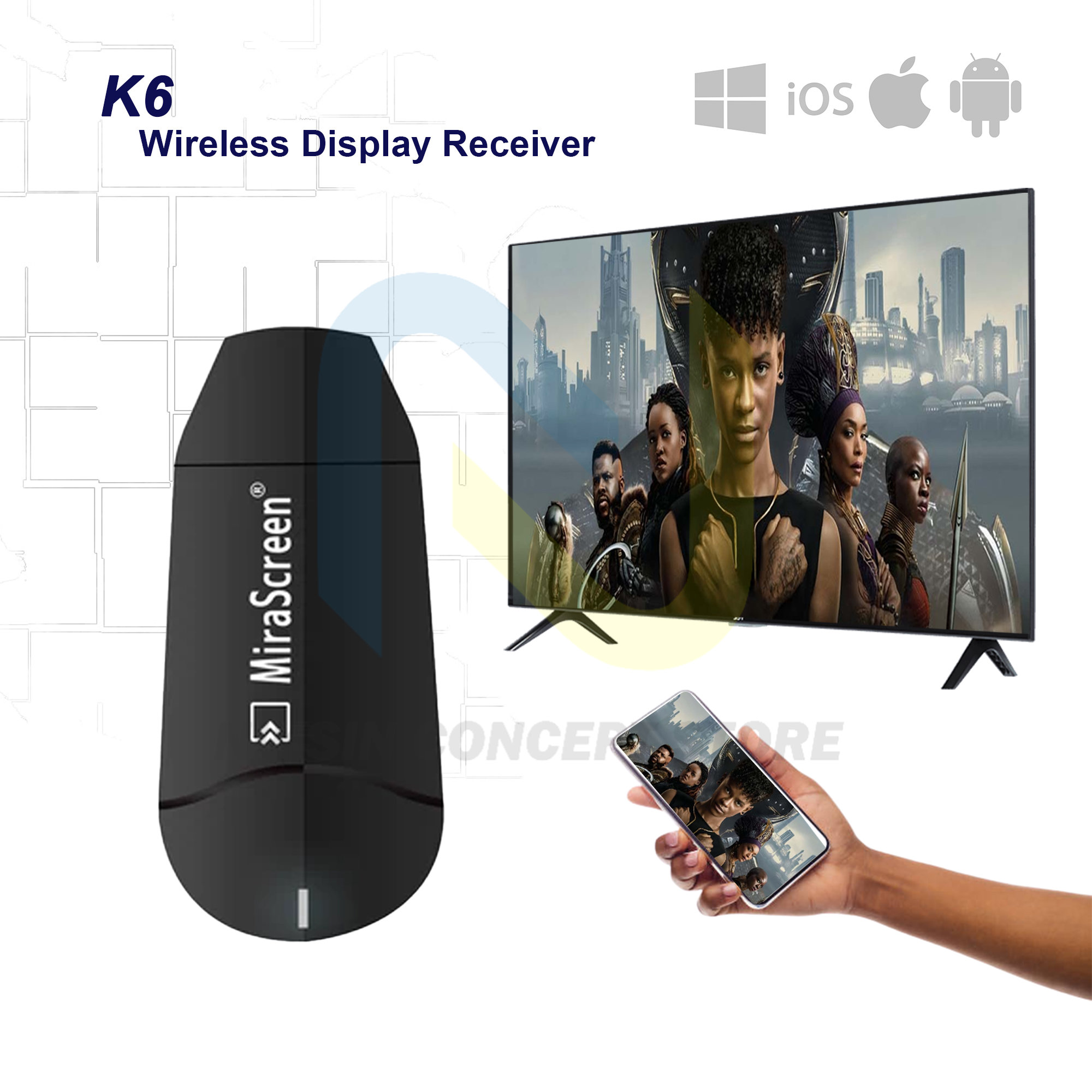 Plug And Play Tv Adapter For Phone Laptop 4K Wireless Display