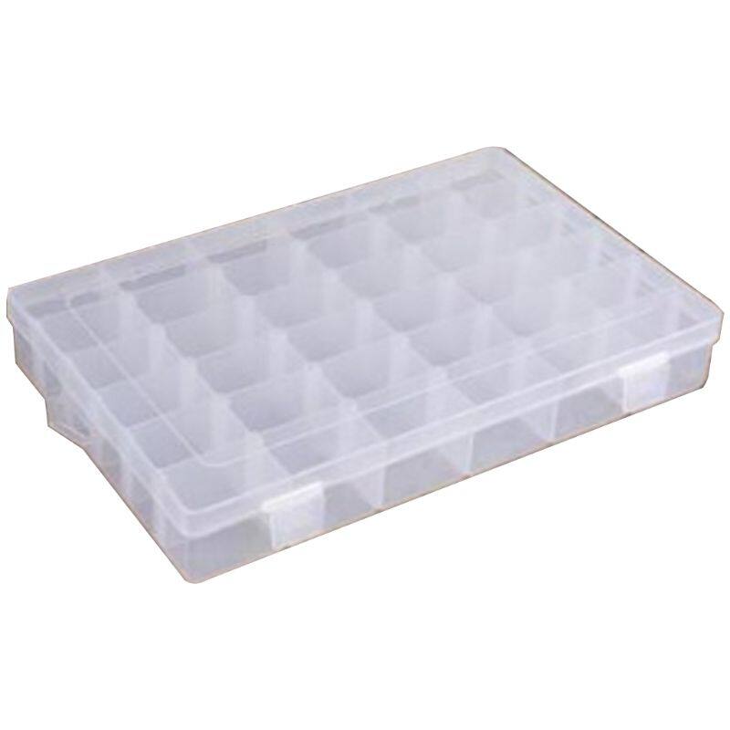 36 Grid Storage Jewelry Box Home Plastic Organizer Container with Adjustable Dividers