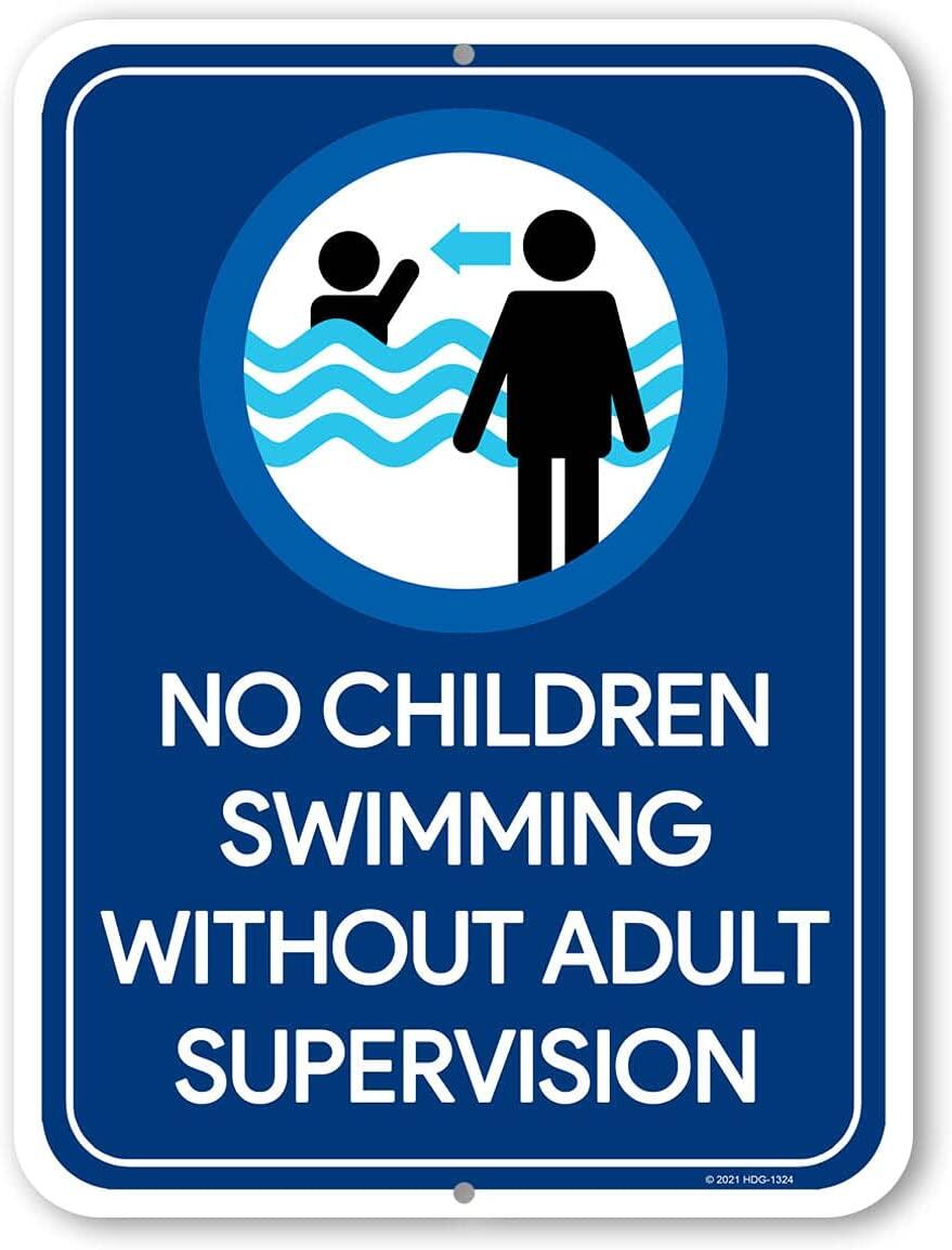 Honey Dew Gifts No Children Swimming Without Adult Supervision Inches X