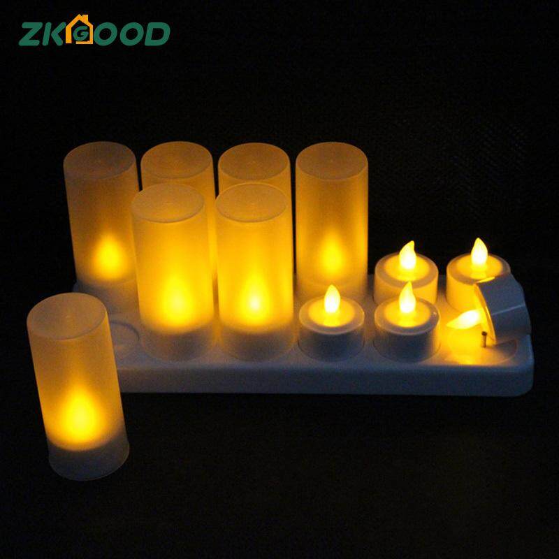 Zkgood 12 ĐÈN LED Sạc Flameless Nến Lâu dài cho Nhà Hàng Nhà Trang Trí Tiệc