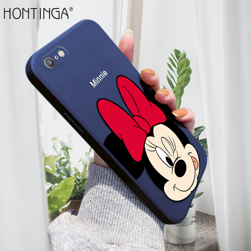 Hontinga Casing Case For iPhone 6 6s 7 8 Plus SE 2020 Case Cartoon 6+ 6s+ 7+ 8+ Phone Cases Original Soft Square Liquid Silicone Casing Full Cover Camera Shockproof Protection Casing Softcase For Girls For Women