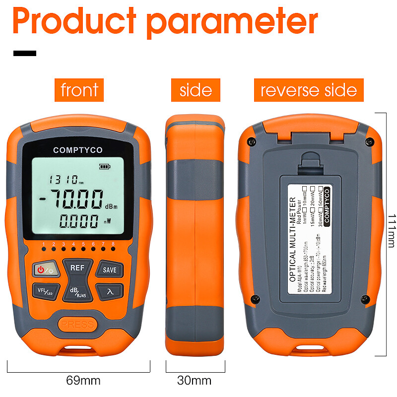 COMPTYCO AUA-M70 Mini 4 in 1 Multifunction Optical Power Meter Visual Fault Locator Network Cable Test optical fiber tester