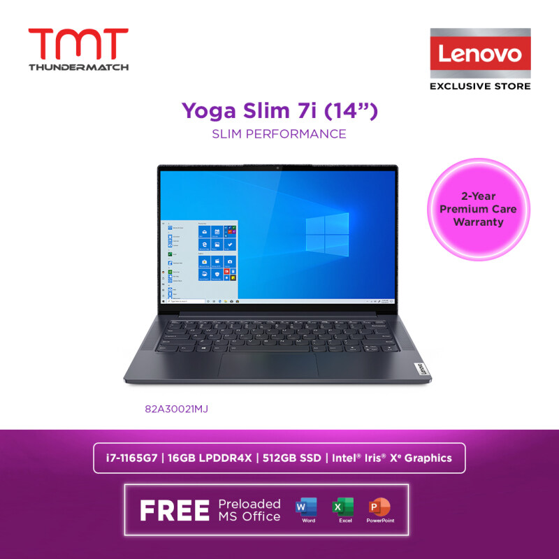 Lenovo Yoga Slim 7i 14ITL05 82A30021MJ Laptop | i7-1165G7 | 16GB RAM 512GB SSD | 14 FHD Touch | W10 | MS OFFICE+SLEEVE Malaysia