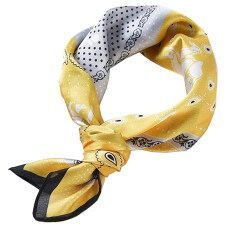 Women print silk scarf bag decoration