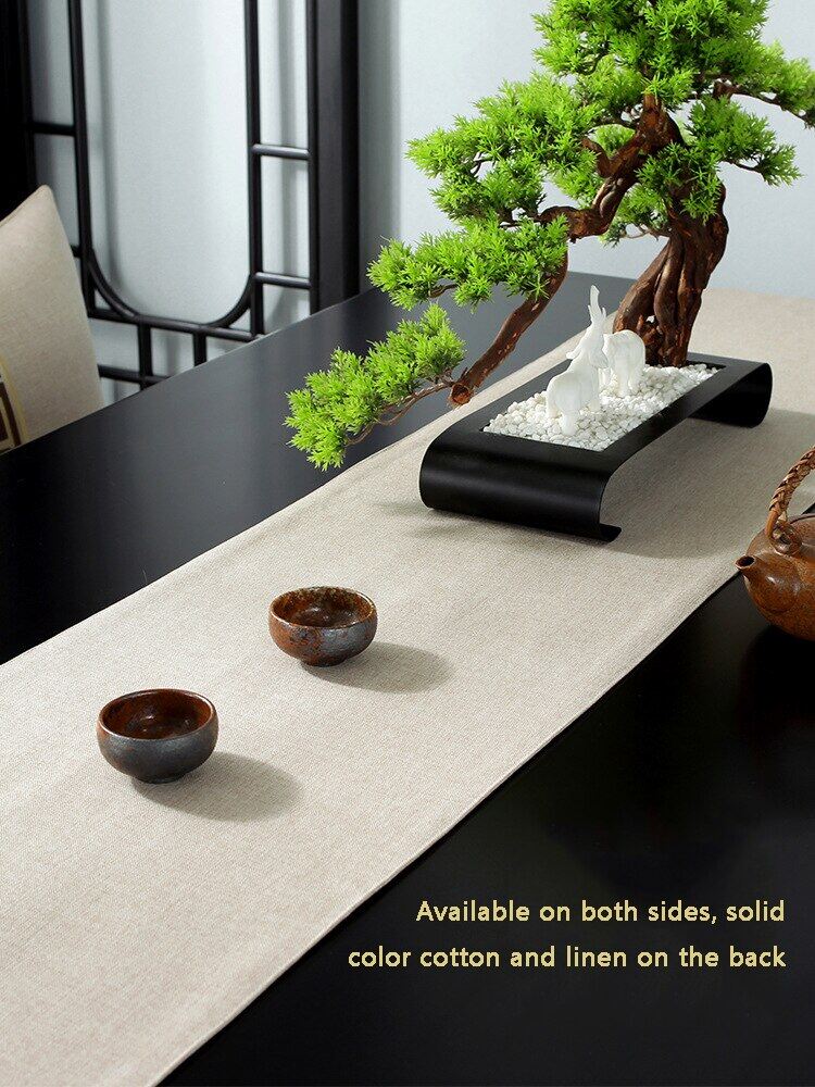 Chinese Style Table Runner Luxury Cotton Linen Jacquard Table Runners Decorative Bed Runner Table Flag Living Room Hotel Tea Tablecloth Hotel Bed Flag