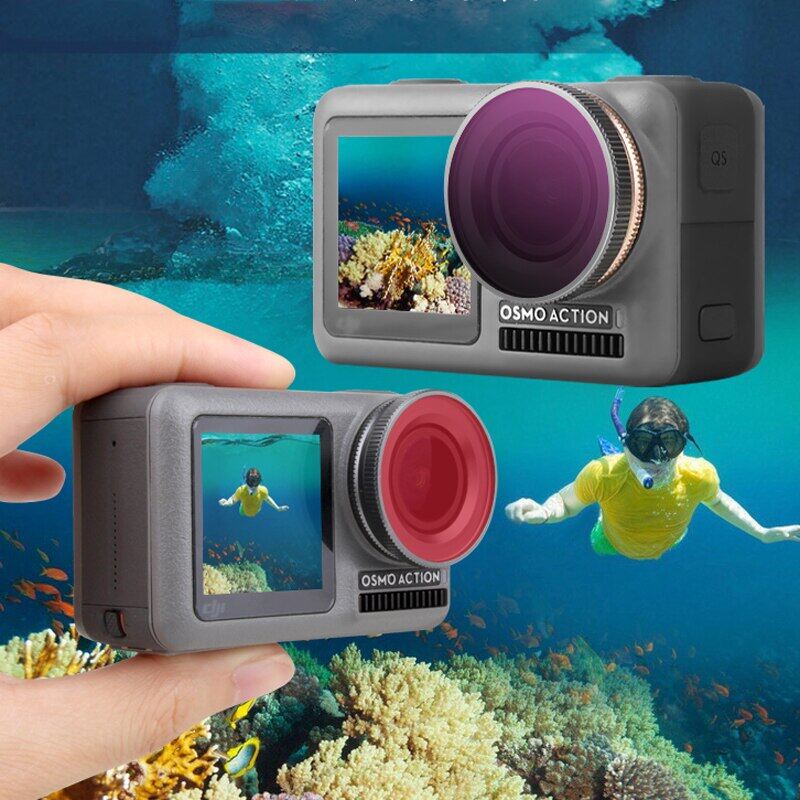 Waterproof Case Housing Shell for DJI Osmo Action Camera Diving Filter Red/Purple/Pink Lens Filter for OSMO ACTION Accessories