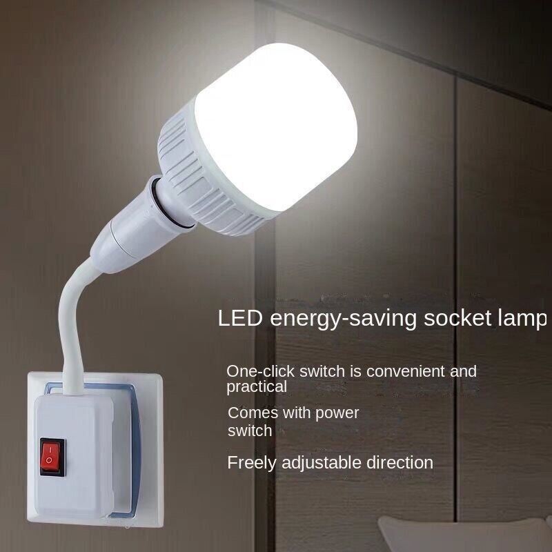 Huazu [Hàng Có Sẵn] Bóng Đèn LED Tiết Kiệm Năng Lượng Đèn Cạnh Giường Đèn Gắn Tường Ổ Cắm Điện Có Công Tắc Đèn Ngủ Chiếu Sáng Siêu Sáng Cho Phòng Ngủ