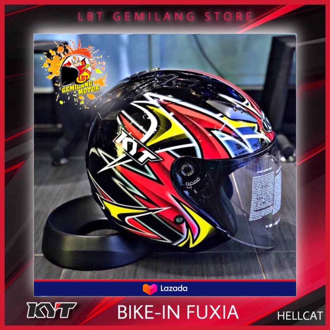 KYT Helmets Hellcat BIKE IN [Fuxia 