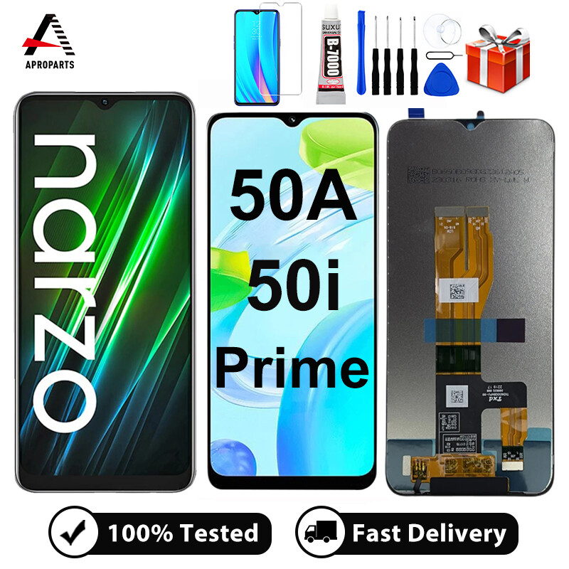 Top quality lcd for oppo realme narzo 50a 50i prime rmx3235 display touch screen digitizer assembly replacement repair parts