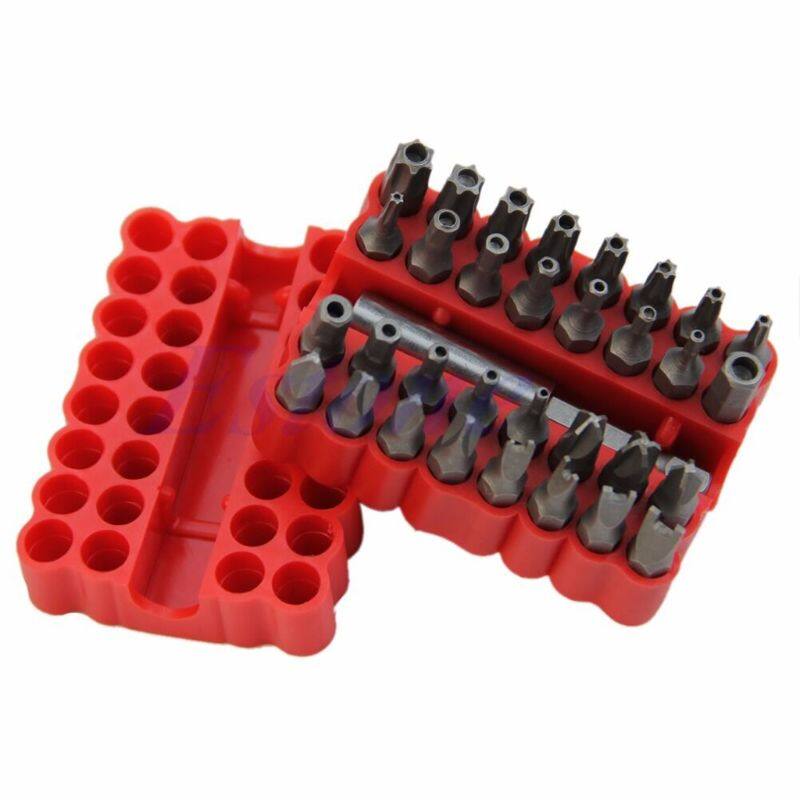 Bộ Mũi Khoan An Ninh 33 Chiếc Cờ Lê Lục Giác Hình Ngôi Sao Mũi Khoan Tua Vít Torx Có Giá Đỡ Mới
