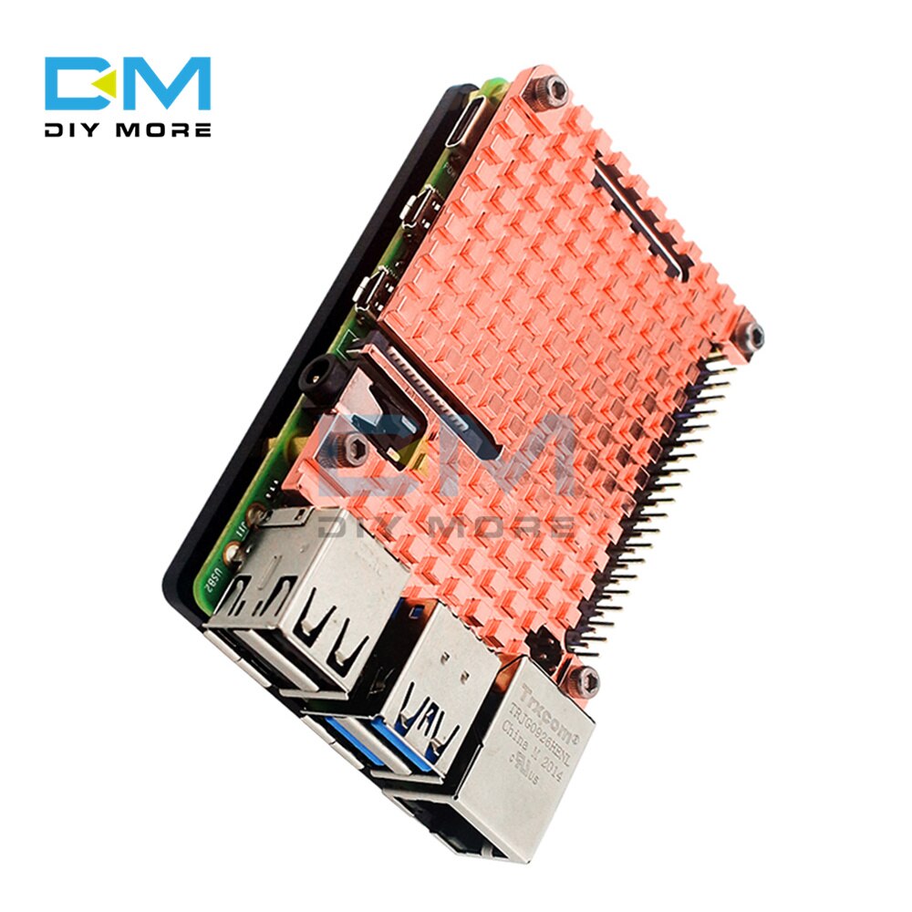 DIYMORE Raspberry Pi 4B Pure Copper Heat Sink Shell Raspberry Pi 4 Radiator Send Thermal Glue Installation Tool