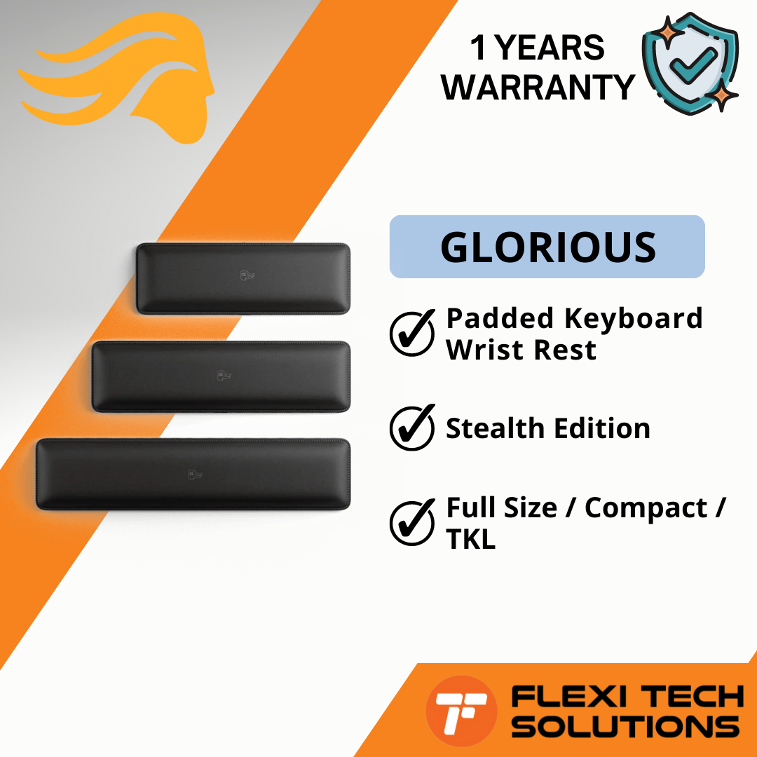 Flexi Tech GLORIOUS Padded Keyboard Wrist Rest Stealth Edition TKL
