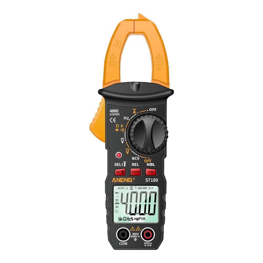 Shockley Digital Clamp Meter Multimeter Tester 4000 Counts Amp Ohm Volt Meter Measures AC Current AC/DC Voltage Capacitance Resistance