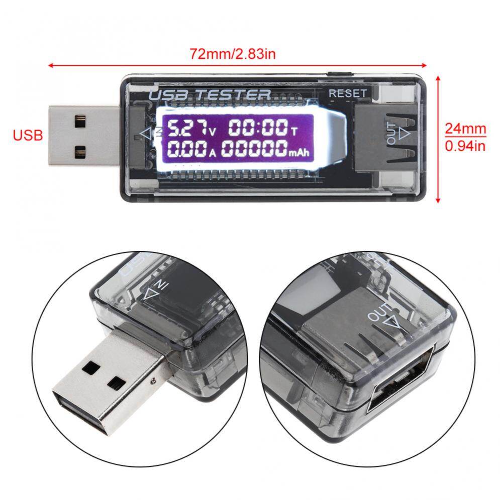Bộ Sạc USB Máy Kiểm Tra Công Suất Điện Máy Đo Dòng Điện Oltage Màn Hình Kỹ Thuật Số LCD