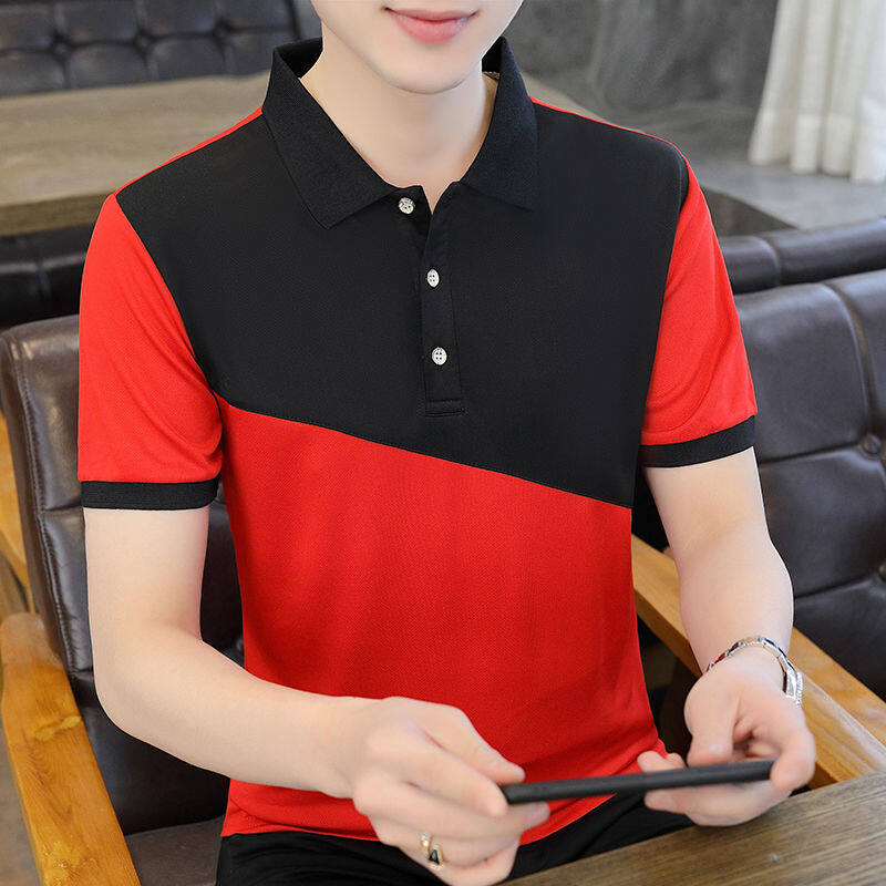 Men's short sleeve polo shirt new t-shirt large size short t teen half sleeve t-shirt polo shirt
