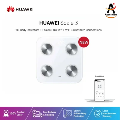 [HUAWEI NEW ARRIVAL] - HUAWEI BODY SCALE 3 ORIGINAL - 10+ Body Indicators | HUAWEI TruFit™ | Wi-Fi & Bluetooth Connections