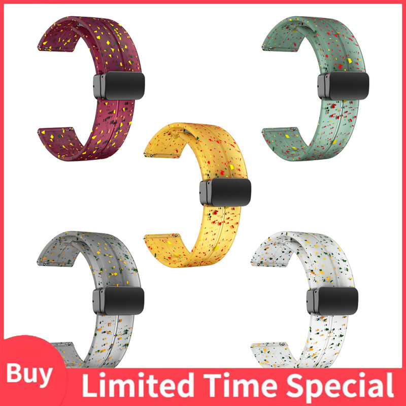 22mm/20mm Strap Watch Band Replacement Quick Release Magnetic Folding Buckle Universal Silicone Watch Strap
