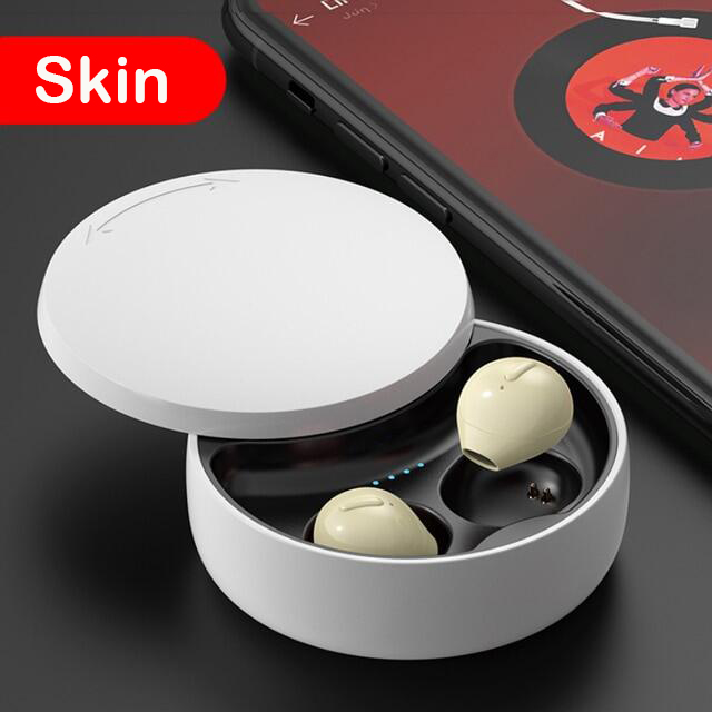 TWS Bluetooth Earbuds BT 5.0 Earphones Wireless Mini Born Earpiece Invisible Ultra-Thin Hi-Fi Sound High Quality with Mic Waterproof Semi-in ear Noise Cancelling