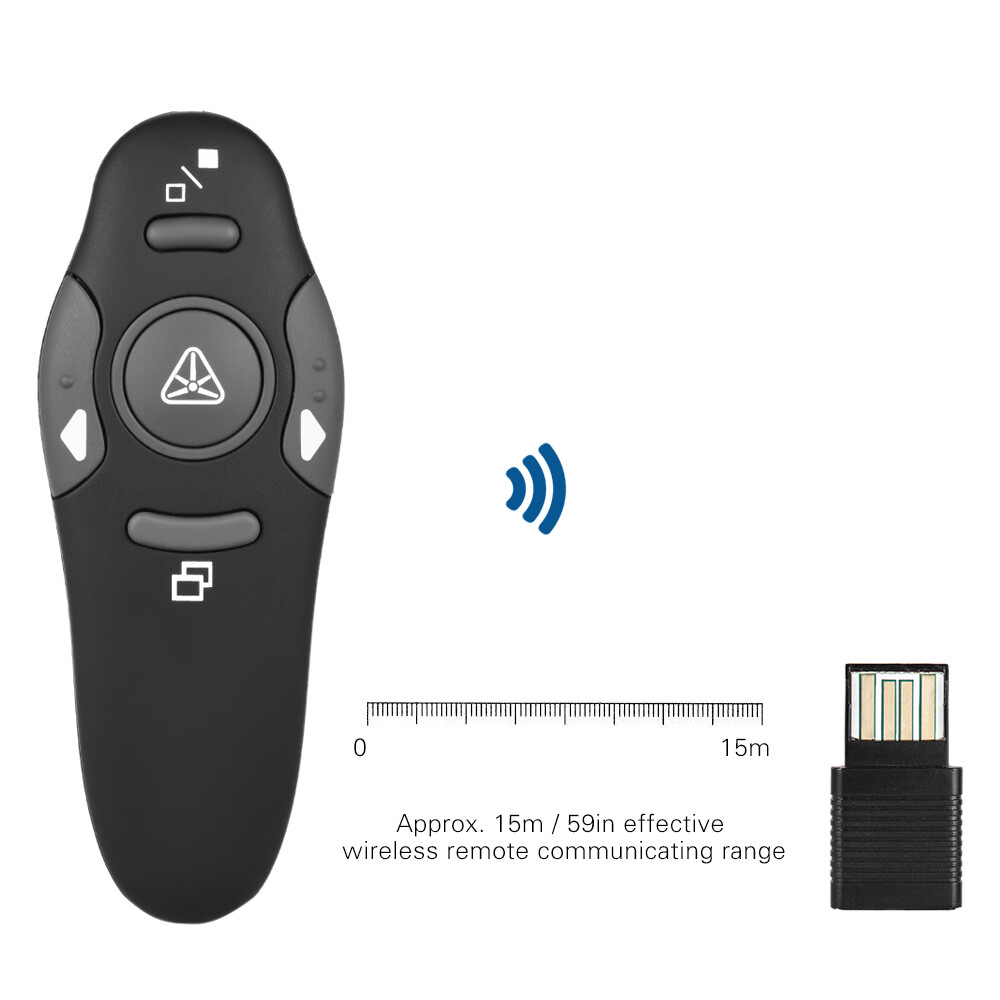 KKmoon 2.4GHz Wireless USB Powerpoint Presentation PPT Flip Pen Pointer Clicker Presenter with Red Light Remote Control for Teacher Lecturer Professor Scholar