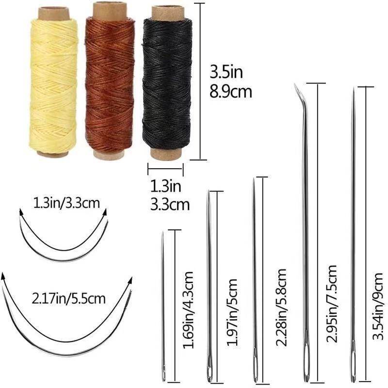 128 Pieces Leather Tool Kit, Leather Work Tool, Leather Tools and Supplies with Leather Stamping Tools Rivets Kit Prong Punch for Leather Crafting Beginner Leather Craft Making