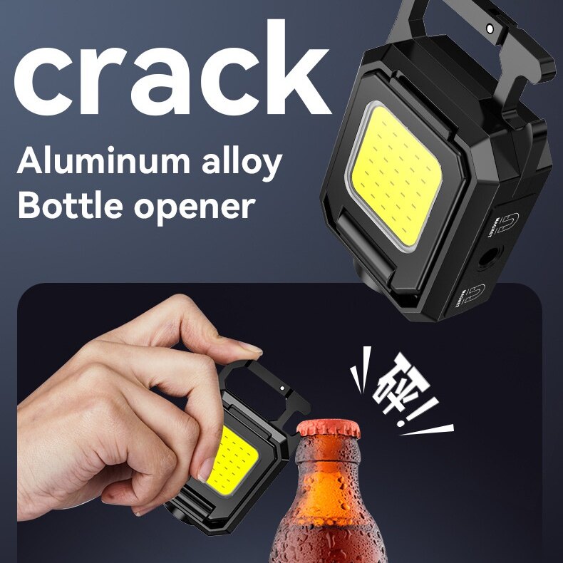 Flashlight Cob Work Light For Xpe Led Lanterns Lamp Multi Type-c Side Fishing Mini Pocket Waterproof Camping Lights Foldable Rechargeable Outdoor Folding Portable Keychain With Super Ipx4 Lanterna