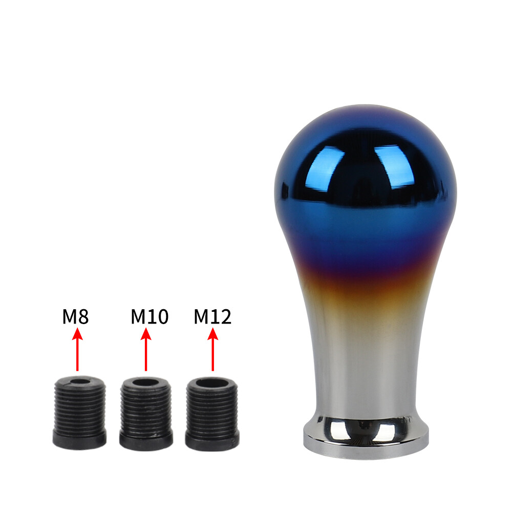 JDMGRAM 8cm Aluminum Car Gear Shift Knob Automatic Manual Transmission Shifter Lever Knobs Universal Racing Push Down Shift Handle Auto Interior Accessories
