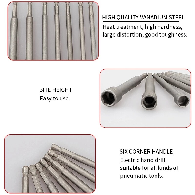 [KIPRUN 14Pcs 5-12mm Hexagon Nut Driver Drill Bit Socket Screwdriver Wrench Set Drill Bit Adapter  1/4" Hex Shank Power Tools  for Electric Screwdriver Handle Tools,[Ready stock] KIPRUN 14Pcs 5-12mm Hexagon Nut Driver Drill Bit Socket Screwdriver Wrench Set Drill Bit Adapter  1/4" Hex Shank Power Tools  for Electric Screwdriver Handle Tools,KIPRUN 14Pcs 5-12mm Hexagon Nut Driver Drill Bit Socket Screwdriver Wrench Set Drill Bit Adapter  1/4" Hex Shank Power Tools  for Electric Screwdriver Handle Tools,]