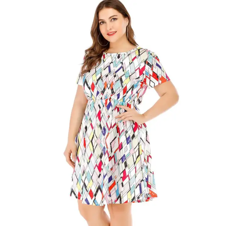 Women S Korean Style Plus Size Dresses Big Size Women Girls Plus