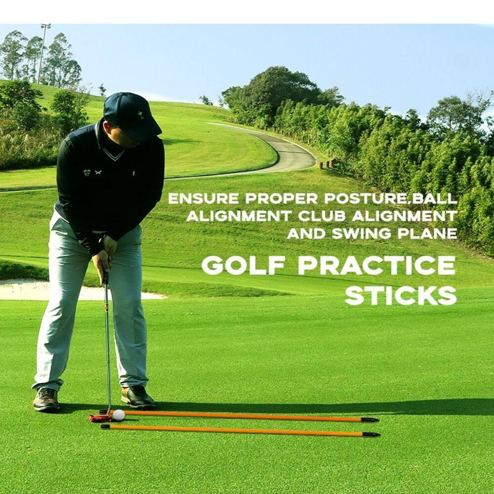 SHOP 1586 Folding Golf Alignment Sticks Improve Golf Level Collapsible Golf Practice Rods Golf Training Aid Lightweight Folding Direction Indicator Stick Golf Beginner Player