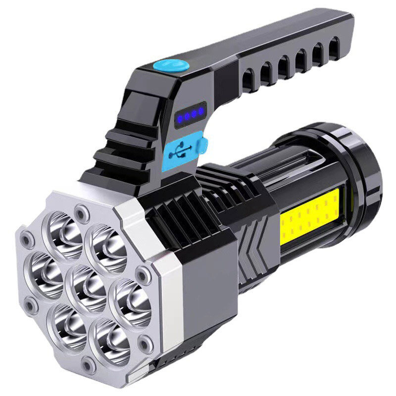 Led flashlight strong light portable outdoor rechargeable super bright cob work light household multi-function portable light