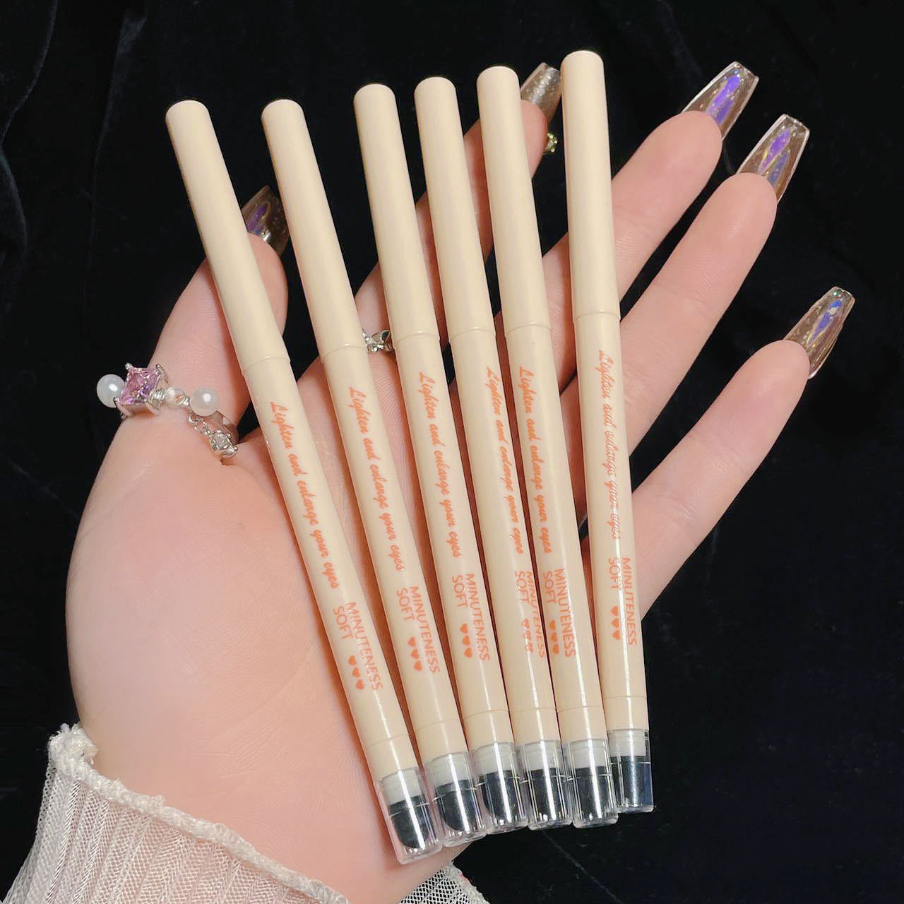 Bút Highlight Pearlescent Làm Sáng Tằm Với Bút Đầu Bọt Biển Phấn Mắt Kim Cương