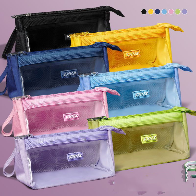 Pencil Case Pen Bag Clear Case Marker Pouch Multifonction Organizer Box Transparent case Makeup Bag Office College School Gift for adults