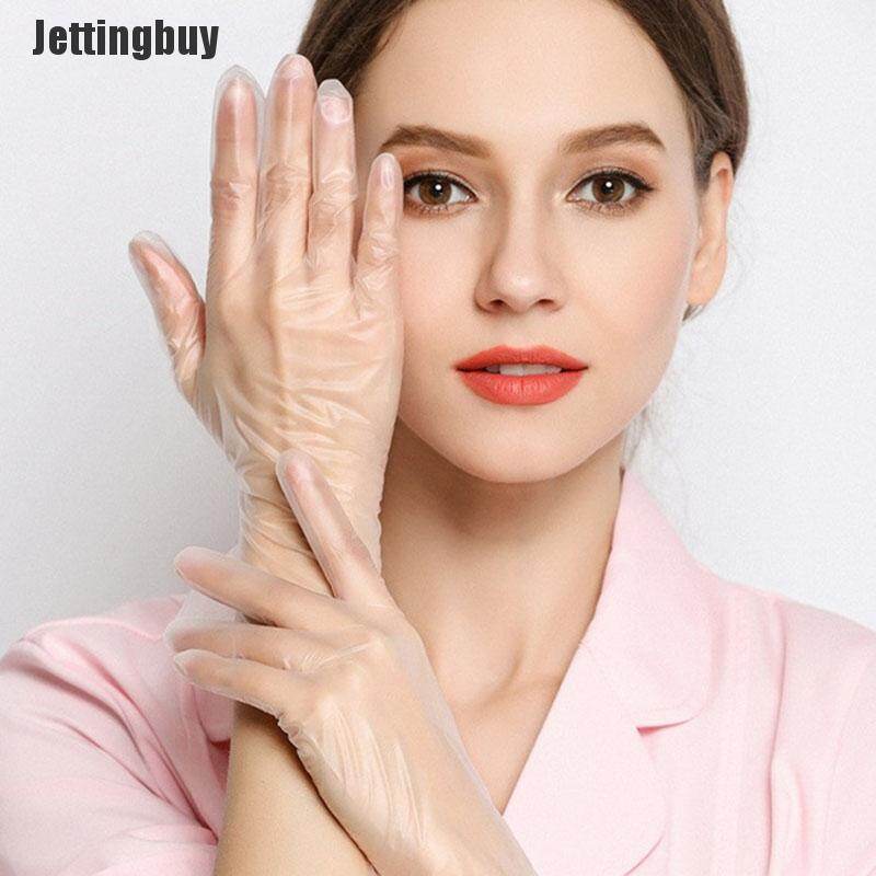 [Jettingbuy] 100PCS Disposable Food Plastic Gloves Kitchen Accessories for Restaurant BBQ