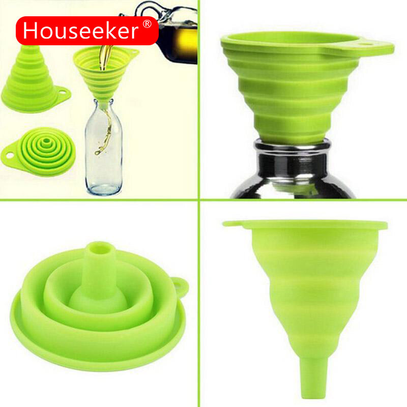 1Pcs Kitchen mini silicone gel funnel hopper collapsible cooking gadgets useful products kitchen