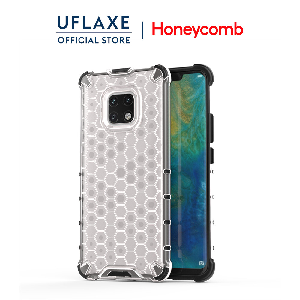 UFLAXE Honeycomb Shockproof Hard Case for Huawei Mate 20 / Mate 20 Pro / Mate 20X Full Protection Clear Translucent Case Durable Back Cover anti-shock Protective Casing