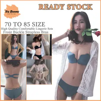 Women S Sexy Front Buckle Non Slip Strapless Bra Set Comfortable