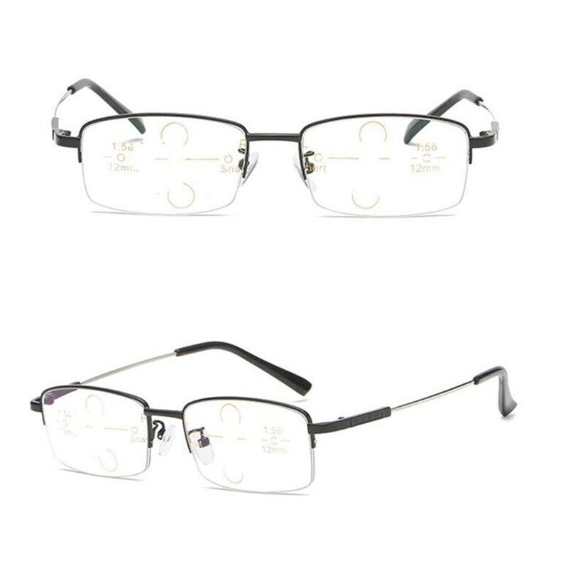 Progressive Multifocal Reading Glasses Metal Titanium Anti Blue UV Protect Presbyopic Glasses Men Women Easy to look Far and Near PTQ