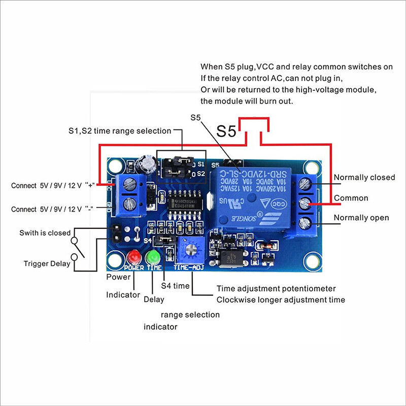 1PCS Delay on/off switch module with timer DC 12V high quality delay relay