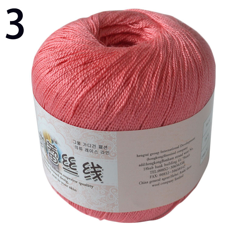 Pzcf 50g/ball Cotton Cord Lace Cotton Yarn Hand Knitting Sewing Thread Crochet Thread DIY Mercerized