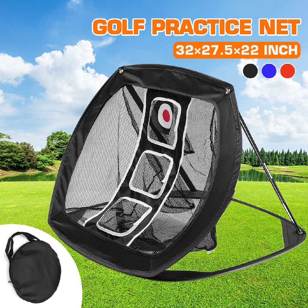 Nylon Golf Practice Net Golf Outdoor Indoor Chipping Pitching Cages Portable Golf Practice Training Aids Easy Net Equipment 32×27.5×22inch