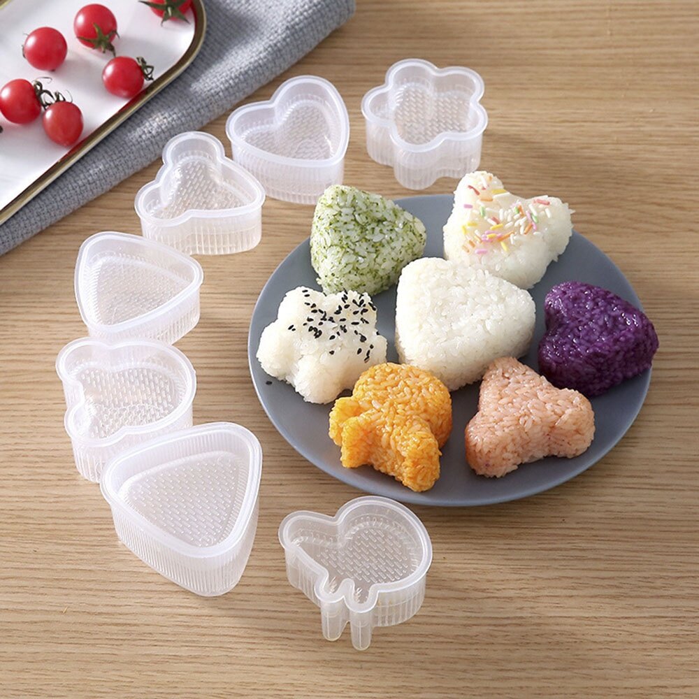 [YOY] 6Pcs Triangle Sushi Mold DIY Onigiri Rice Ball Bento Mold Food Press Triangular Sushi Maker Mold Kit Japanese Kitchen Bento Accessories