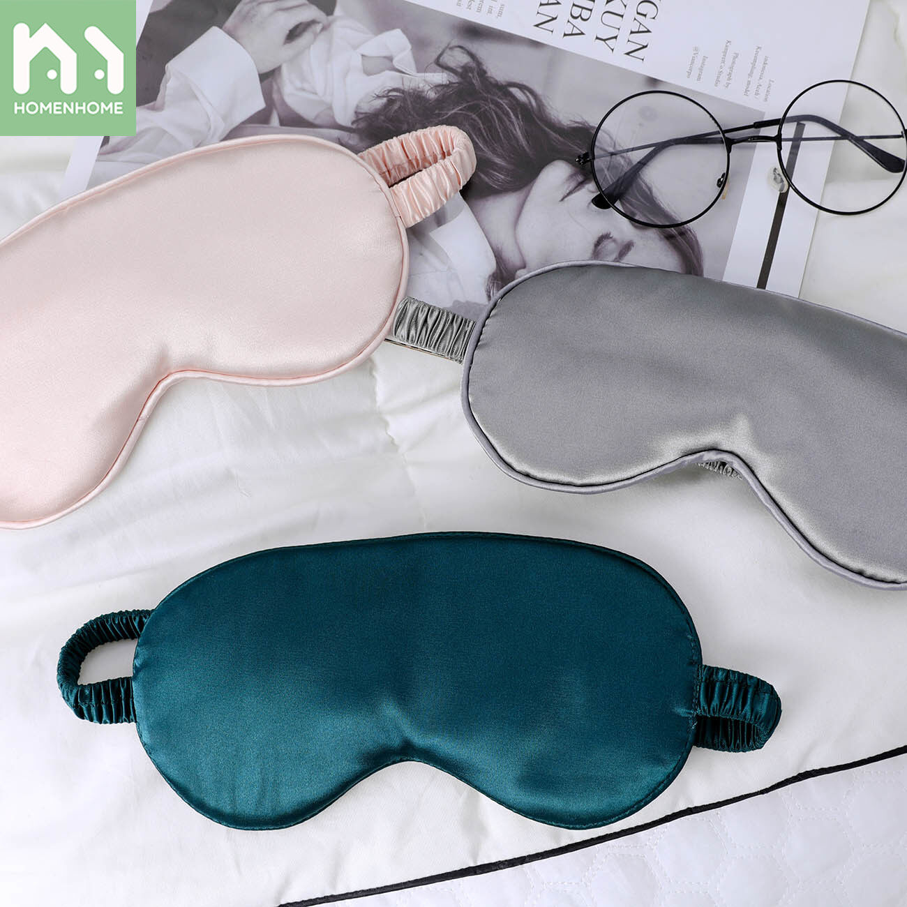 Homenhome Breathable Blackout Eye Shield Simulation Silk Sleep Eye Patch Blindfold