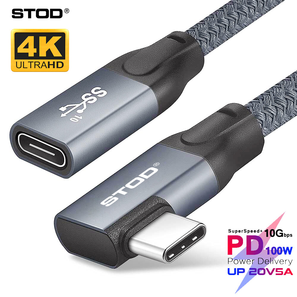 Stod usb c extension cable usbc elbow right angle left male to female