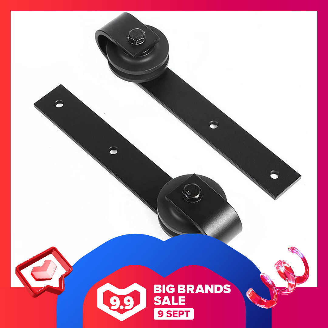 【9.9】【door tool set】Sliding Barn Door Hardware Track Kit Antique Door Hardware Roller Set(not include rails and door)